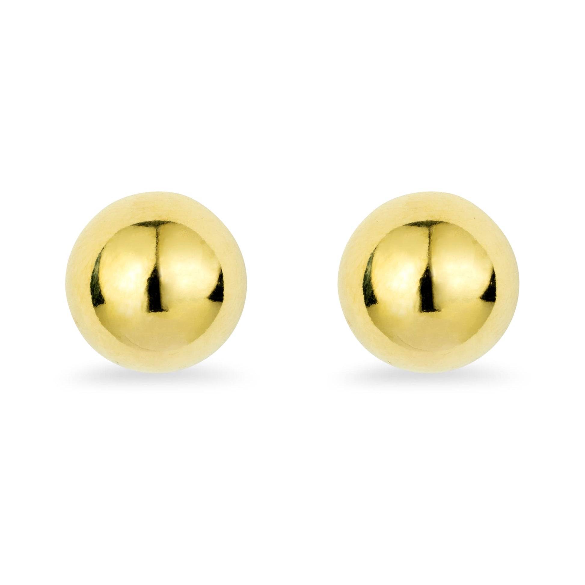 GLOW EARRINGS 24k gold-plated sterling silver studs, 14mm round smooth finish