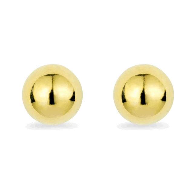 GLOW EARRINGS round sterling silver studs showing both 24k gold-plated and rhodium-plated finishes