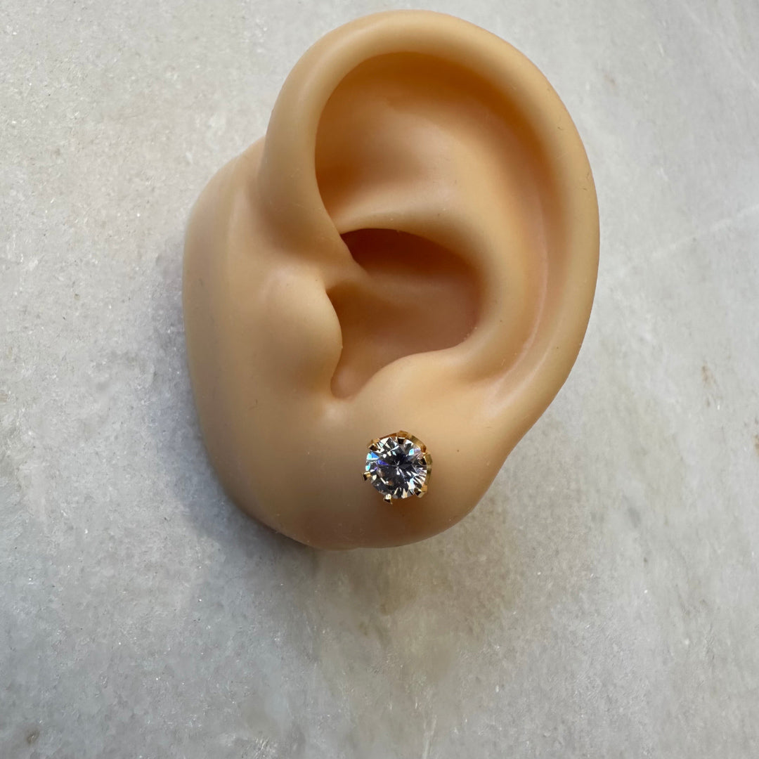 PEONY EARRINGS pair of handcrafted 925 sterling silver studs with 24k gold plating